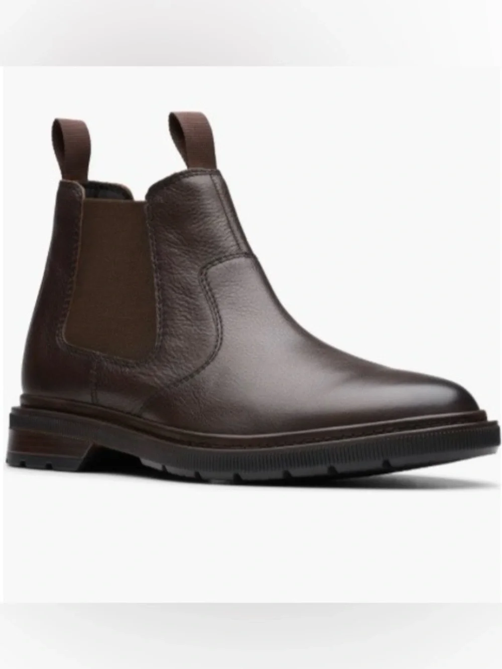 Clarks Men's Dark Brown Leather Chukka Chelsea Boots